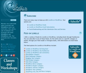 Example of the subscription Page on Lorelle on WordPress.